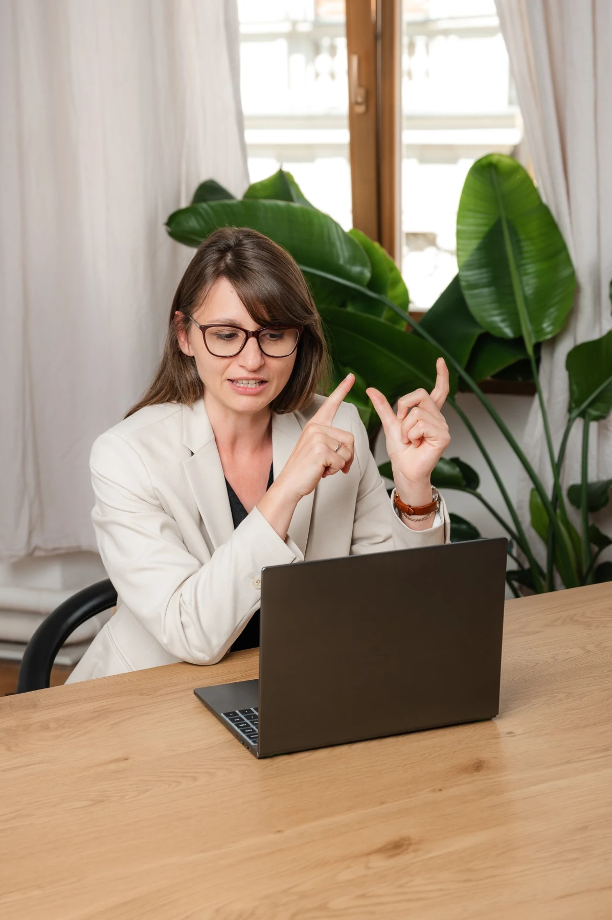 Ganna Korol im Online-Unterricht