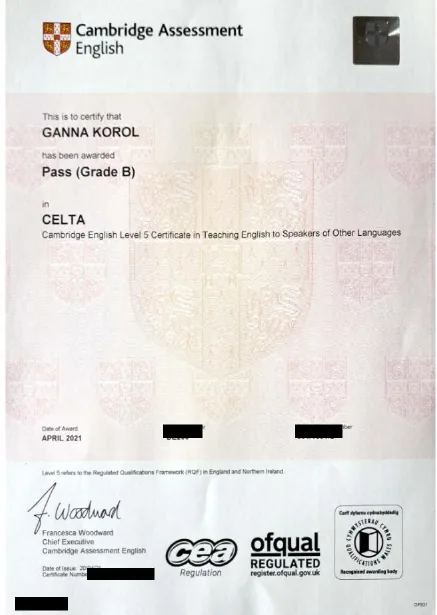 CELTA Grade B
