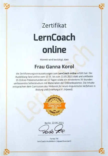 Zertifikat LernCoach online
